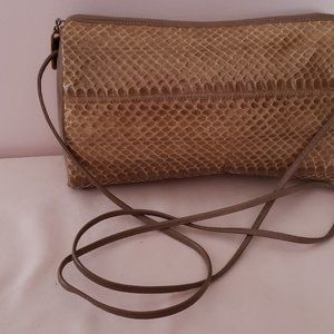 VINTAGE PALIZZIO Genuine Snake Skin Clutch w/Shoulder Strap